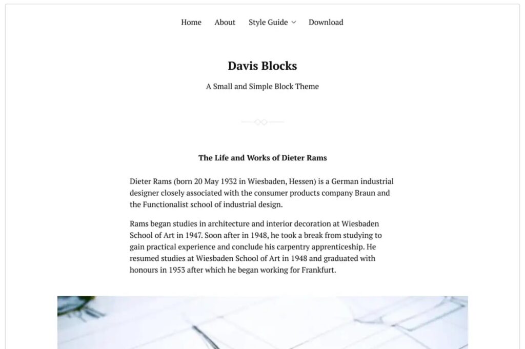Davis WordPress theme from BahaiWebsites